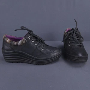 Bionica Damen Keilabsatz Schuhe Sneaker Gervais Leder Textil Oxford schwarz 7M - Bild 1 von 11