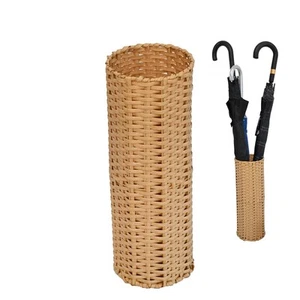 Woven 16" Faux Wicker Umbrella Holder Rack Stand for Entryway - Picture 1 of 8