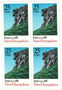 NEW HAMPSHIRE--Block of 4 Collectible Stamps--FREE SHIPPING - Picture 1 of 1