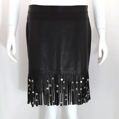 Saia de cordeiro BLUMARINE detalhe borla zíper lateral 90385594 142561699 - Imagem 1 de 4