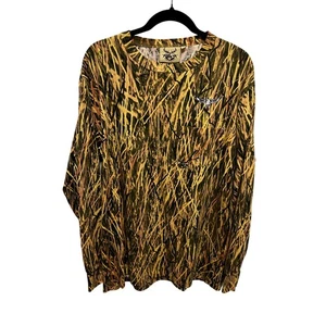 Made 2 Deceive  Grass Camo Long Sleeve  Men's Sz L Cotton Reel Wings Graphic - Picture 1 of 7