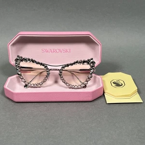 Swarovski Blue Light Glasses Eyeglasses SK7011 Silver Clip on Crystals with Case - Picture 1 of 24