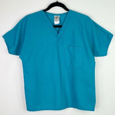Uniform Advantage UA Scrubs Solid Blue Scrub Top Shirt Size XS - Image 1 of 4