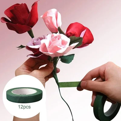12 Rolls Floral Tapes Wedding Bouquet Wrapping Length 30M Flower Tapes for - Image 1 of 4