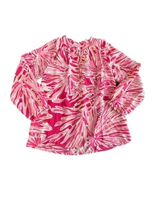 Lilly Pulitzer Elsa Top Womens XS 100% Silk Pink Floral Long Sleeve Blouse AB7-5 - Picture 1 of 9