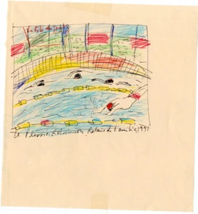 MIREILLE VAUTIER PISCINE DESSIN ORIGINAL COULEURS LIVRE LA FARANDOLE 1991 - Picture 1 of 1