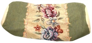 French Aubusson Style Needlepoint Tapestry Floral Bolster Pillow Cushion Cover - Picture 1 of 5