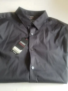 Mix & NY Slim Fit Shirt Mens Extra Large Black Performance Stretch Casual - Picture 1 of 9