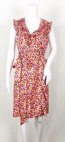 Abito donna Kate Spade Aubrey 100% seta avvolgente taglia 6