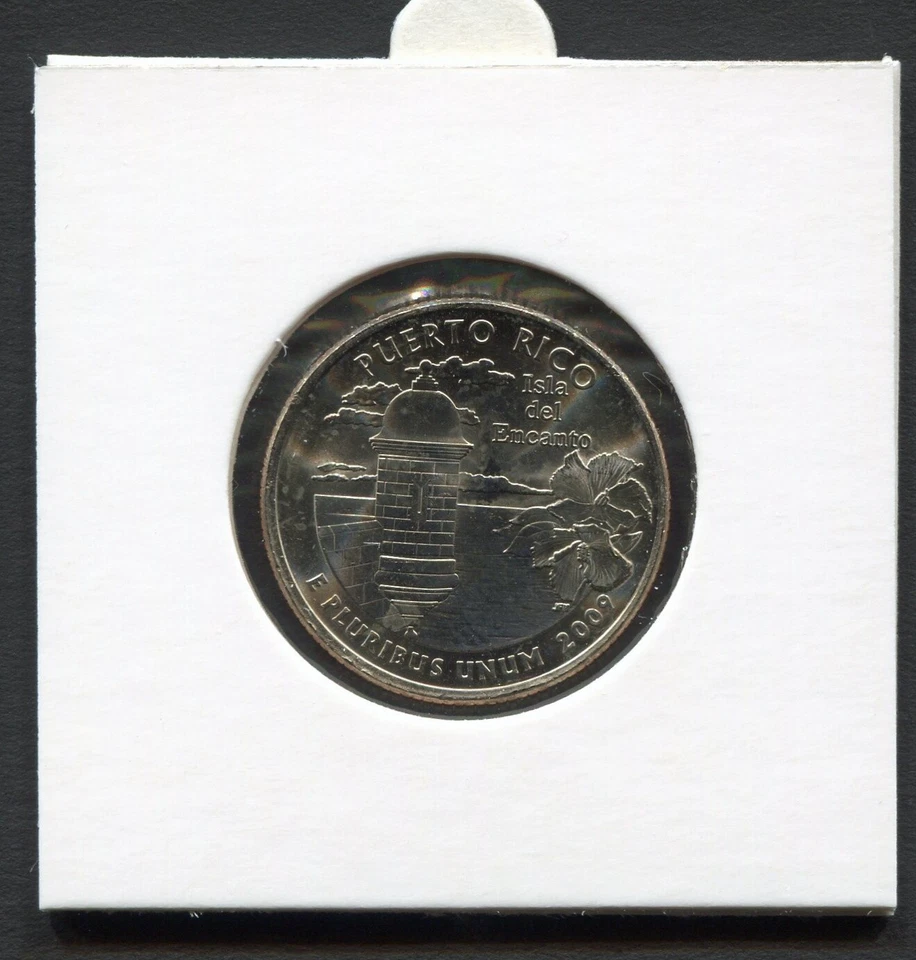 USA 1/4$ 2009 P Territories Quarters Puerto Rico KM#446 CuNi Mint UNC B2061 - Image 1 of 2