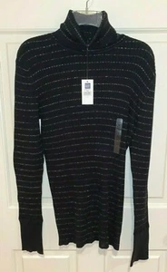 Suéter de cuello alto brillante negro elástico GAP para mujer talla grande nuevo con etiquetas - Imagen 1 de 5