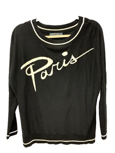 Catherine Malandrino M Black Paris Sweater Pullover Dolman Sleeves 42 inch bust - Picture 1 of 7