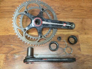 CAMPAGNOLO SUPER RECORD 175L 53/39T ULTRA TORQUE TI CRANK SET W/ ENGLISH BB CUPS - Picture 1 of 10