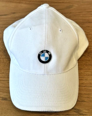 Gorra de béisbol blanca bordada con logotipo BMW - 100 % algodón ajustable Foto 1 de 4