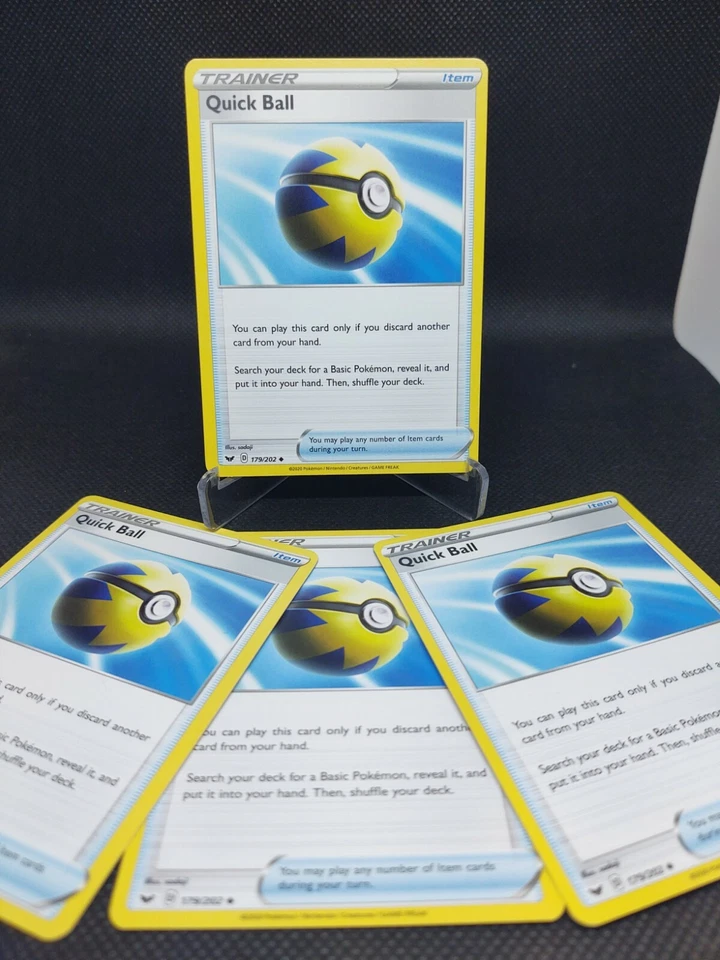 4x Quick Ball [179/202] Uncommon, Sword & Shield, Mint/NM, Pokemon TCG - Image 1 of 2