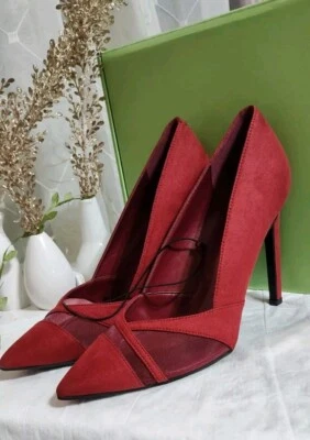 NUEVO Bomba Nine West Evani Malla Roja Talla 8• Nuevo sin Etiquetas Foto 1 de 4