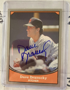 Autographed Dave Dravecky 1990 Pacific Baseball Legends Baseball Card #80