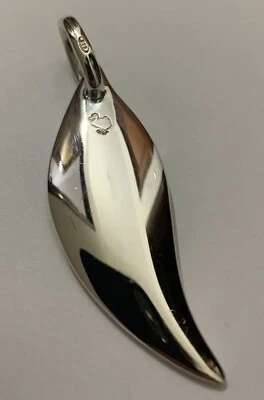 ciondolo dodo pomellato foglia lanceolata in argento - Immagine 1 di 4