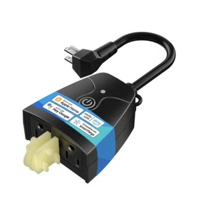 Outdoor Smart Plug Compatible with Apple HomeKit, Siri, Alexa, Google Assistant - Picture 1 of 7
