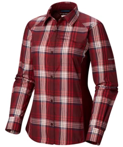 Columbia - Silver Ridge Plaid II Long Sleeve Shirt - Women's - Wine Red - Picture 1 of 20