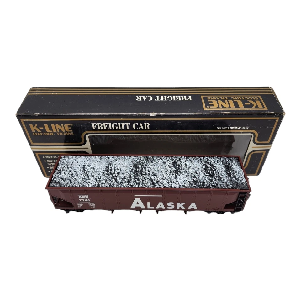 K-line Alaska Railroad Die Cast Hopper Coal Load Train Freight Car Open Box - Image 1 of 4