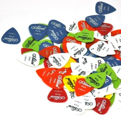 Lote de 100 selecciones de guitarra Alice de nailon mate delgado de 0,58 mm colores surtidos AP-F Foto 1 de 3
