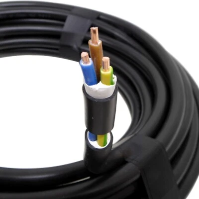 Outdoor Tuff Cable 1.5mm 2.5mm Black Stiff Solid Core For Lighting and Electrics - Image 1 of 4
