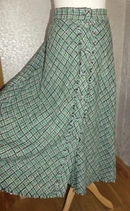 ZARA GRÜNER TWEED A-LINIE ROHE KANTE KNOPFLEISTE MIDIROCK XL - Bild 1 von 7