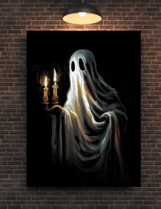 Ghost Candle Halloween Poster - Picture 1 of 1