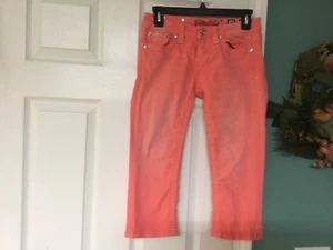 GIRLS MISS ME Jeans TK5967P3 CAPRI CORAL Pants Size Girls 14 (CON16) - Picture 1 of 5