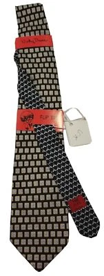 Corbata de diseñador Vicky Davis "TIME FLIES" para hombre de seda con cuello abatible regalo divertido NUEVO Foto 1 de 4