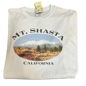VINTAGE Mt. Shasta Graphic Print Single Stitch Tee Shirt Size XL NEW NOS - Picture 1 of 10