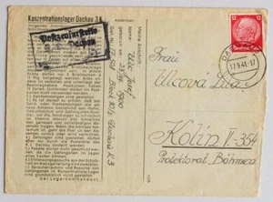 GERMANY to Czech 1941 DACHAU K3 Concentration Camp KZ Lager Cover Josef Ulc to - Picture 1 of 4