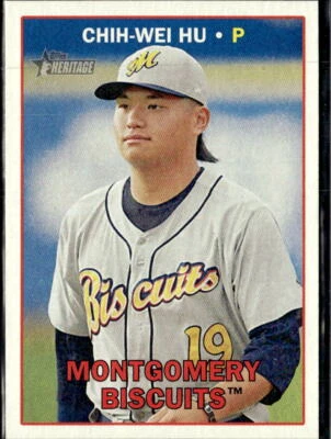 2016 Topps Heritage Minor League ChihWei Hu Montgomery Biscuits #65  3 Card Lot - Image 1 of 2