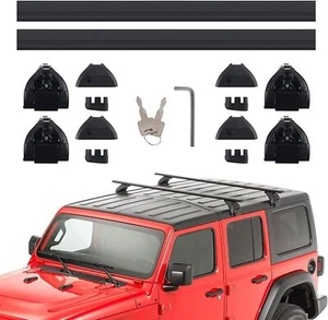 Aluminum Roof Rail Rack Cross Bars Crossbars For 2007-2023 Jeep Wrangler JL JK - Picture 1 of 7