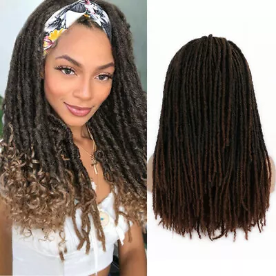 T1B/30 Headband Dreadlock Curly Synthetic Wig Goddess Hand Braided Twist Black  - Image 1 of 4