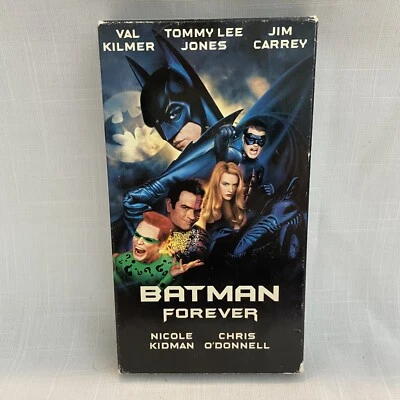 Batman Forever (VHS, 1995)  Val Kilmer Tommy Lee Jones Jim Carey Blockbuster - Image 1 of 4