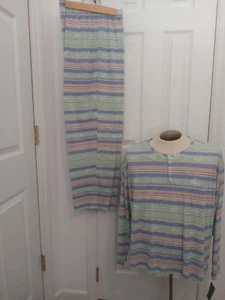 Lauren Ralph Lauren XL Lounge 2 pc Set Pant Shirt 100% Cotton Comfort New - Picture 1 of 12