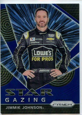 2018 Panini Prizm Racing NASCAR Star Gazing BLUE #65 Jimmie Johnson #34/99 - Image 1 of 2