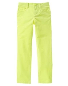 GYMBOREE PLAY BY HEART YELLOW NEON SKINNY CORDUROY PANTS 5 6 8 NWT - Picture 1 of 2