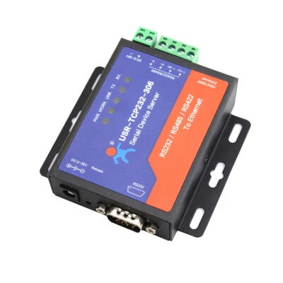 USR-TCP232-306 Ethernet Converters RS422/RS232/RS485 Support DNS DHCP Webpage - Image 1 of 4