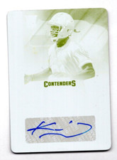 2014 Contenders Printing Plates Yellow #148B Kevin Norwood Autograph A34 384