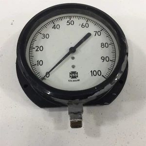 Ametek USG Pressure Gauge 0-100PSI 1/2" BM 4" Face Flange Mount - Picture 1 of 5