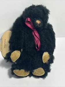 RARE OURS EN MOHAIR ARTICULÉ OURS OURS NOIR BEARLY THERE par LINDA SPEIGEL « EUREKA » - Photo 1/10
