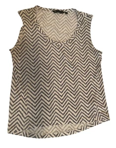 Camiseta sin mangas ATHLETA gris y blanca Chevron sin mangas para mujer talla S ligera cómoda - Imagen 1 de 11