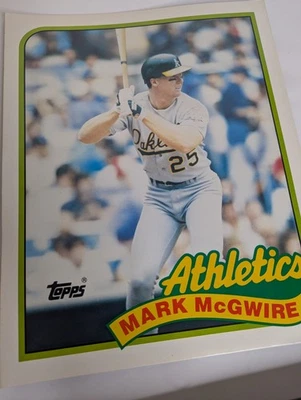 CARPETA DE TARJETAS DE COLECCIÓN MLB MARK McGWIRE ATLETISMO 1989 TOPPS 70 9,5" X 11,75" Foto 1 de 4