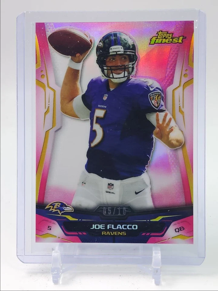 JOE FLACCO 2014 TOPPS FINEST FOOTBALL PINK REFRACTOR RAVENS /10 Q0836 - Image 1 of 2
