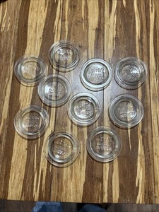 Vintage 2.5" Clear Glass Easi-pak Mason Jar Canning Lids Inserts  (Lot of 10) - Picture 1 of 6