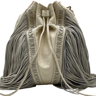 Free People Ivory Leather Amarillo Tote Bag - Image 1 of 4