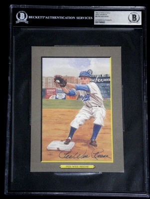 PEE WEE REESE SIGNED PEREZ STEELE GREAT MOMENTS CARD #26 AUTOGRAPH BECKETT BAS. - Image 1 of 2